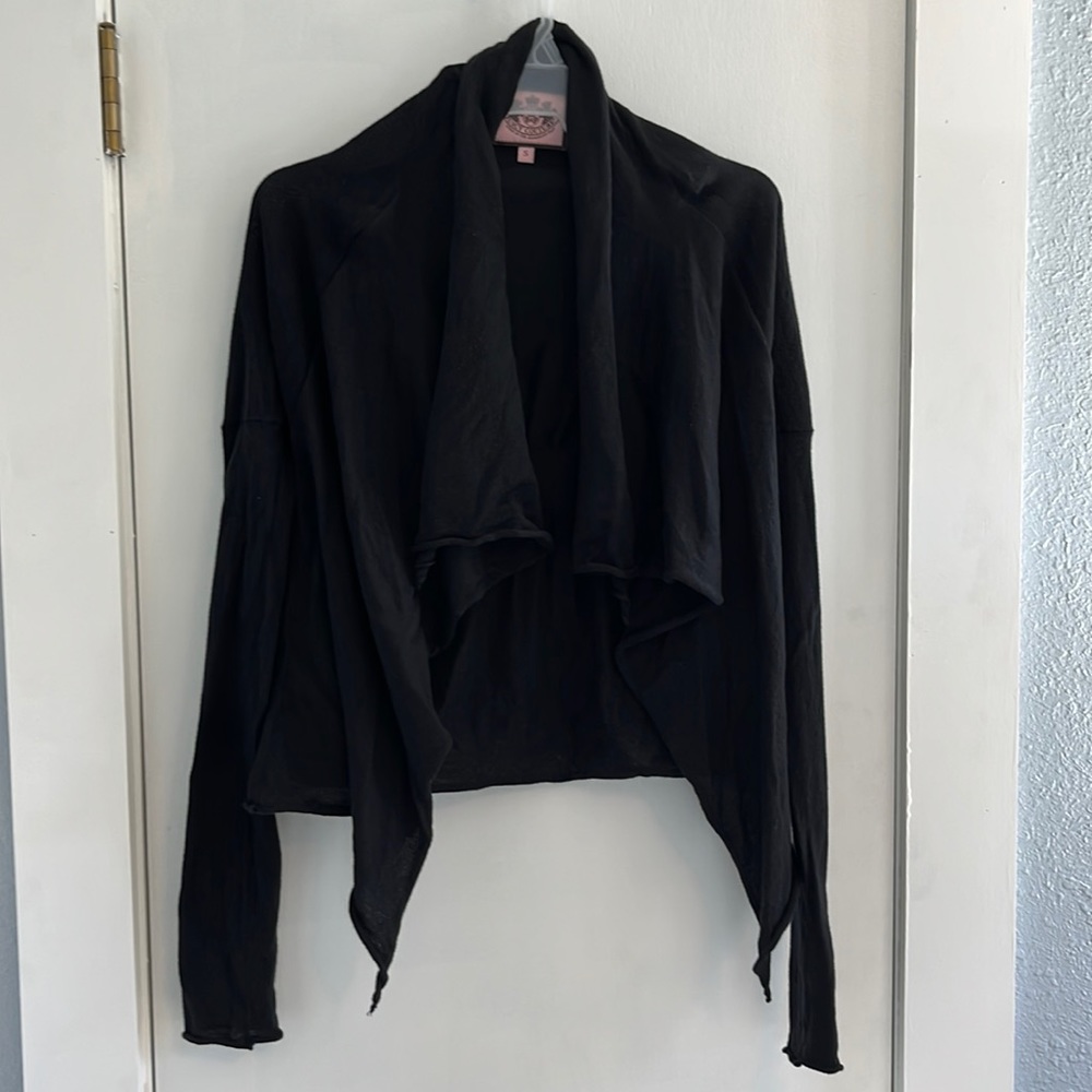 Juicy Couture Black Lightweight Drape Wrap Sweater - Picture 2 of 8